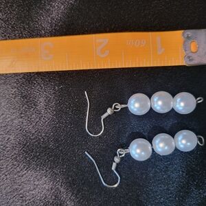 Elegant Silver Pearl Drop Earrings
